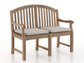 Banco de jardín de madera 125x58x92 cm - natural-beige - con reposabrazos