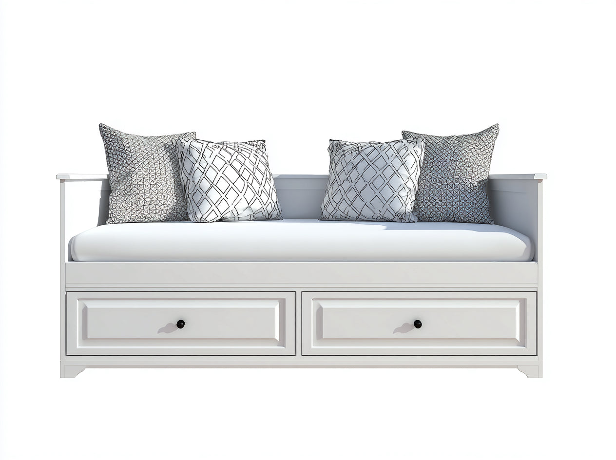 Sofás cama madera 205x92x86 cm - blanco - diseño con almacenamiento