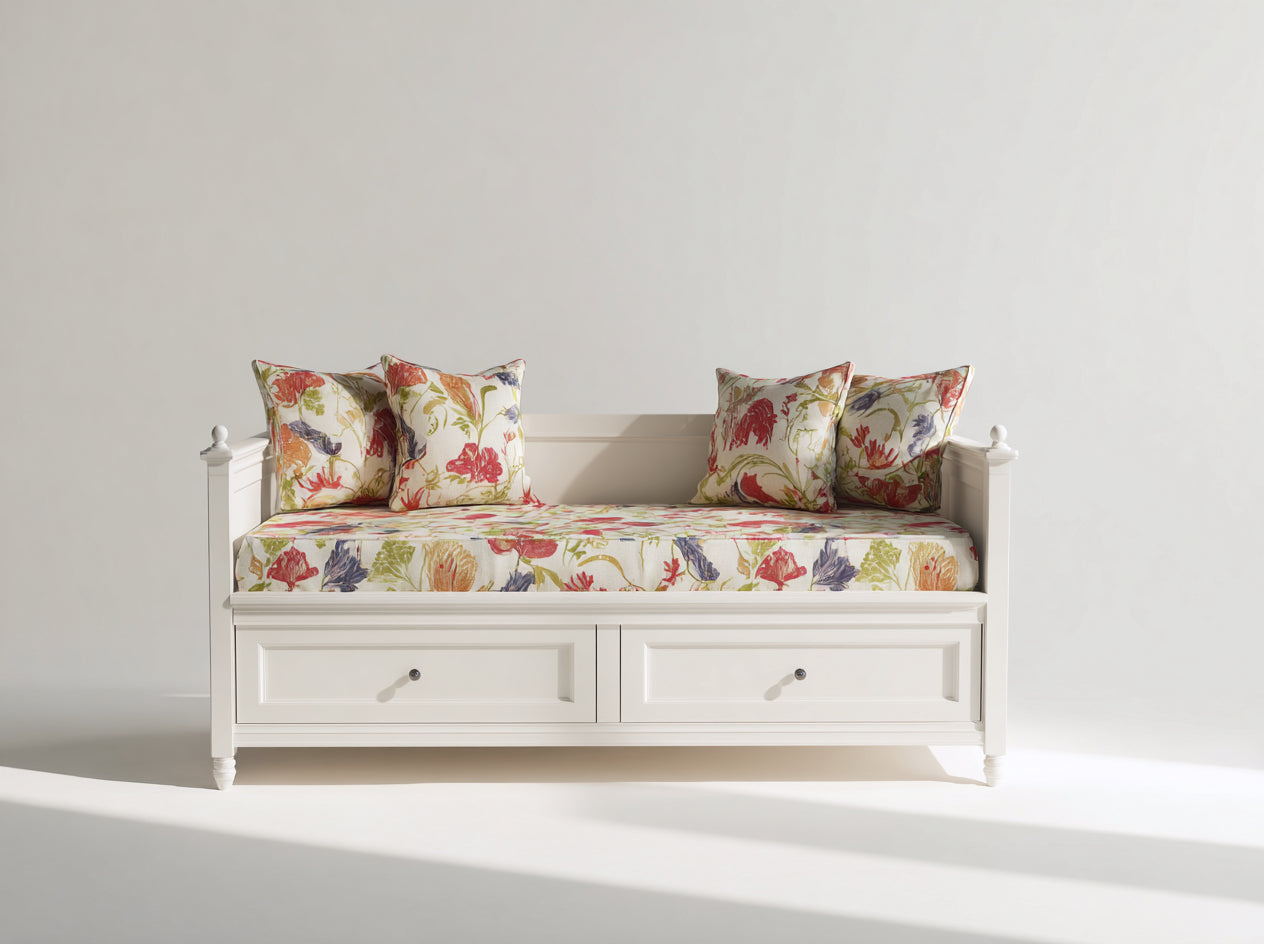 Sofás cama de madera 198x86x82 cm blanco para dormitorio - diseño clásico