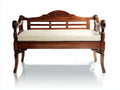 Banco de jardín de madera 160x60x95 cm - marrón-beige - estilo clásico