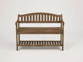 Bancos de jardín de madera 145x60x92 cm - marrón - diseño rústico con repisa inferior