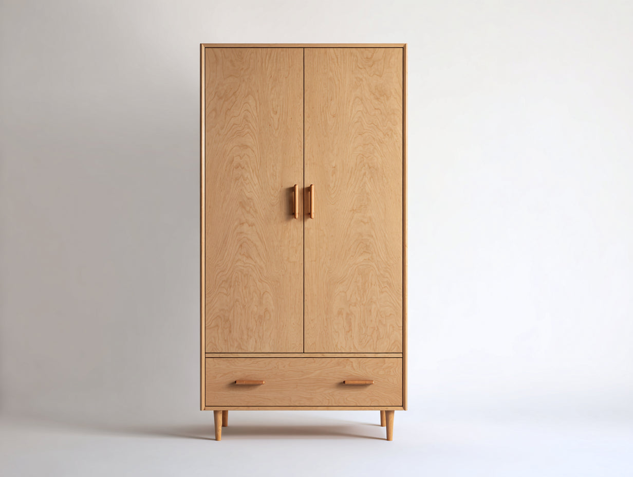 Armarios de madera 98x50x182 cm - natural - diseño minimalista
