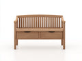 Bancos de jardín de madera 142x58x88 cm - marrón claro - diseño clásico con cajones