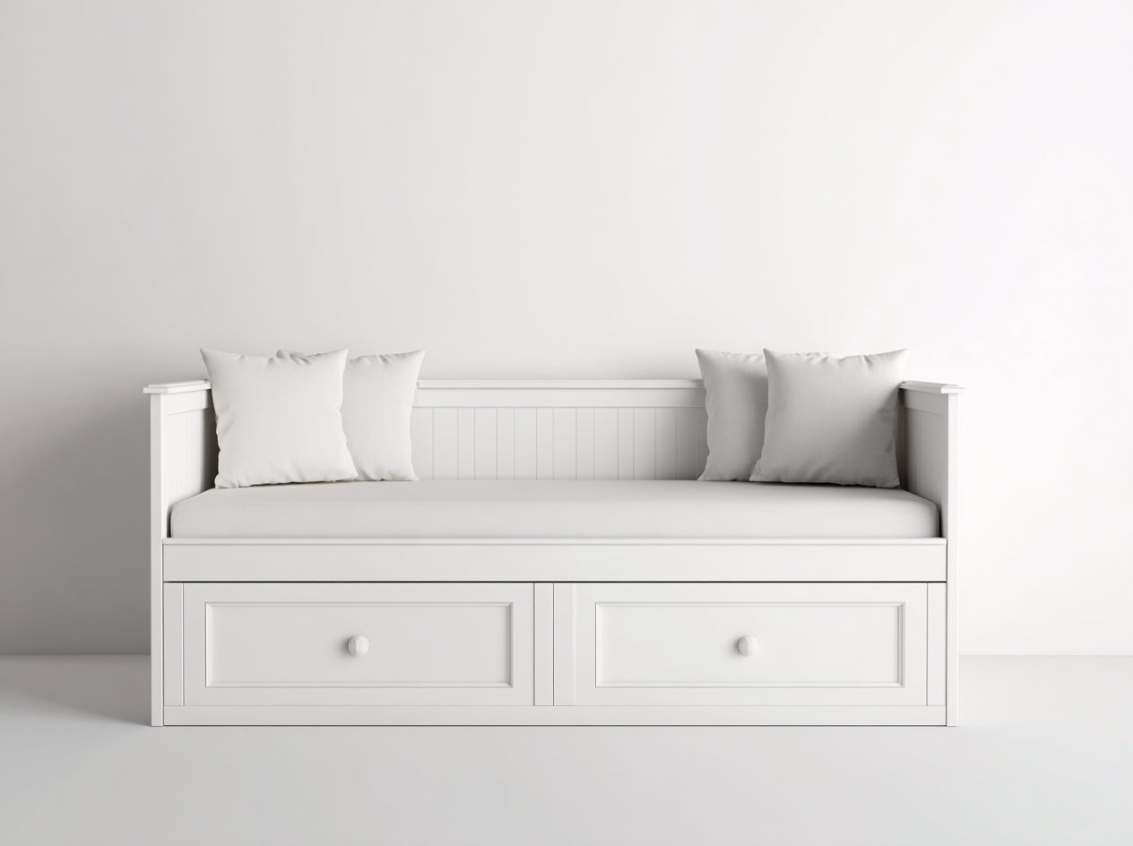 Sofás cama de madera 208x94x84 cm - blanco - diseño moderno con cajones