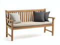 Banco de jardín de madera 160x60x90 cm - natural-beige - con reposabrazos