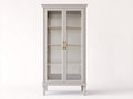 Vitrinas de madera y vidrio 88x40x190 cm gris claro para salón - diseño clásico