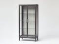 Vitrinas de metal y cristal 90x38x180 cm - gris oscuro y transparente - diseño industrial