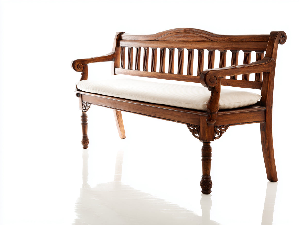 Banco de jardín madera maciza 150x55x85 cm - Marrón - Estilo clásico