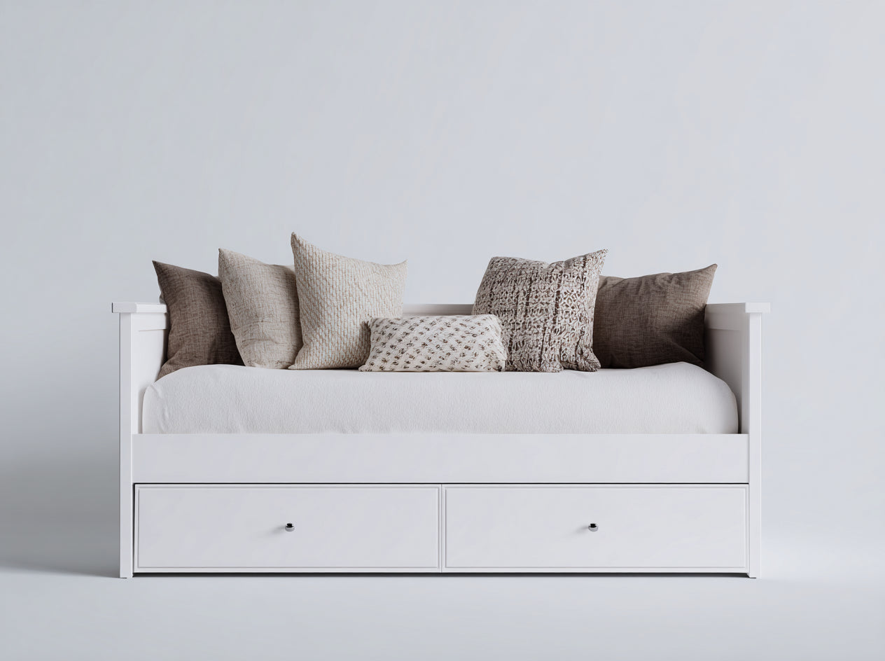 Sofás cama de madera 205x95x88 cm - blanco - con almacenaje