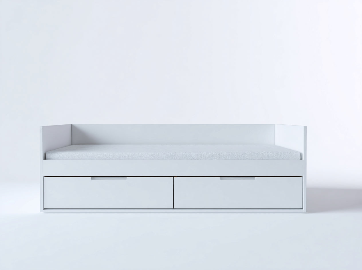 Sofás cama de madera 205x96x78 cm - blanco - diseño moderno con cajones