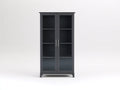 Vitrinas de madera y vidrio 82x38x178 cm gris oscuro para salón - diseño moderno