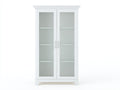 Vitrinas de madera y cristal 92x42x185 cm - blanco y transparente - estilo clásico