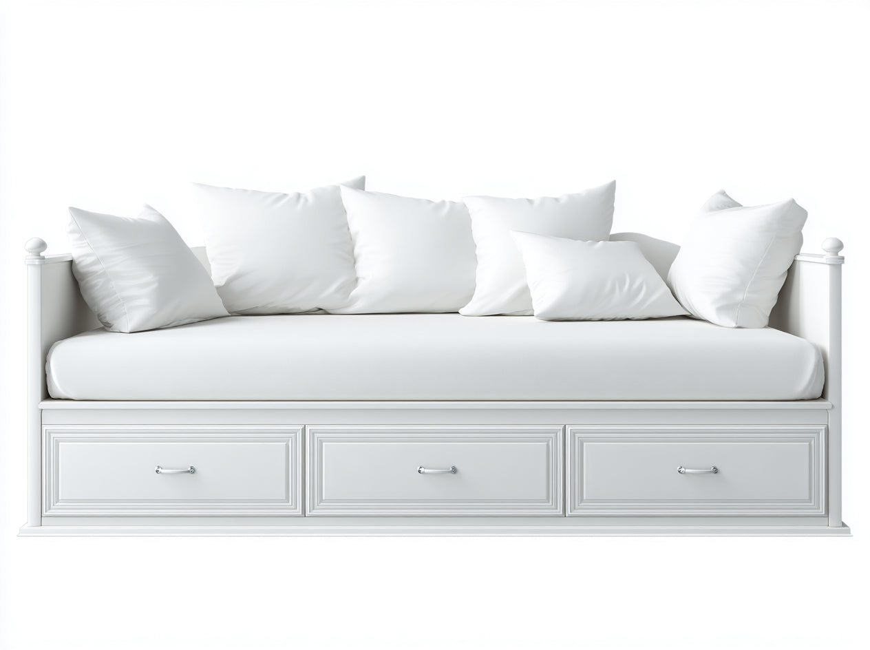 Sofás cama de madera 204x88x84 cm blanco para dormitorio - diseño clásico