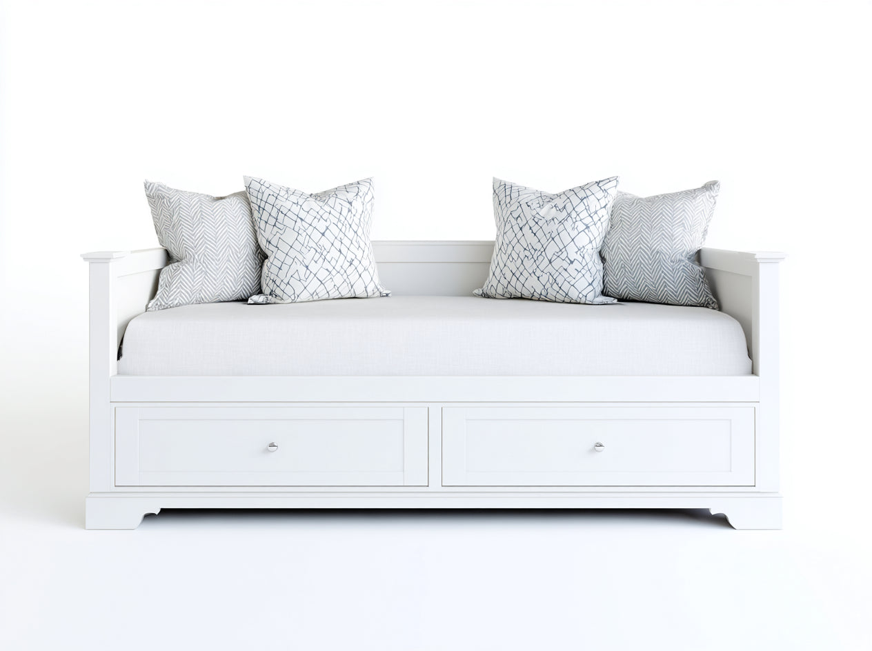 Sofás cama madera 208x94x88 cm - blanco - diseño con cajones