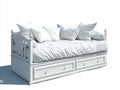 Sofás cama madera blanca 210x98x102 cm - blanco - estilo clásico romántico