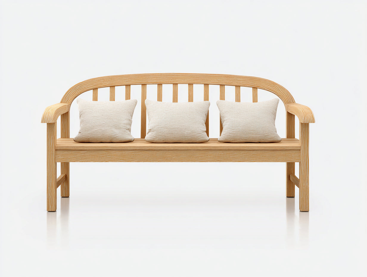 Bancos de jardín madera 155x58x88 cm - color madera - diseño clásico exterior