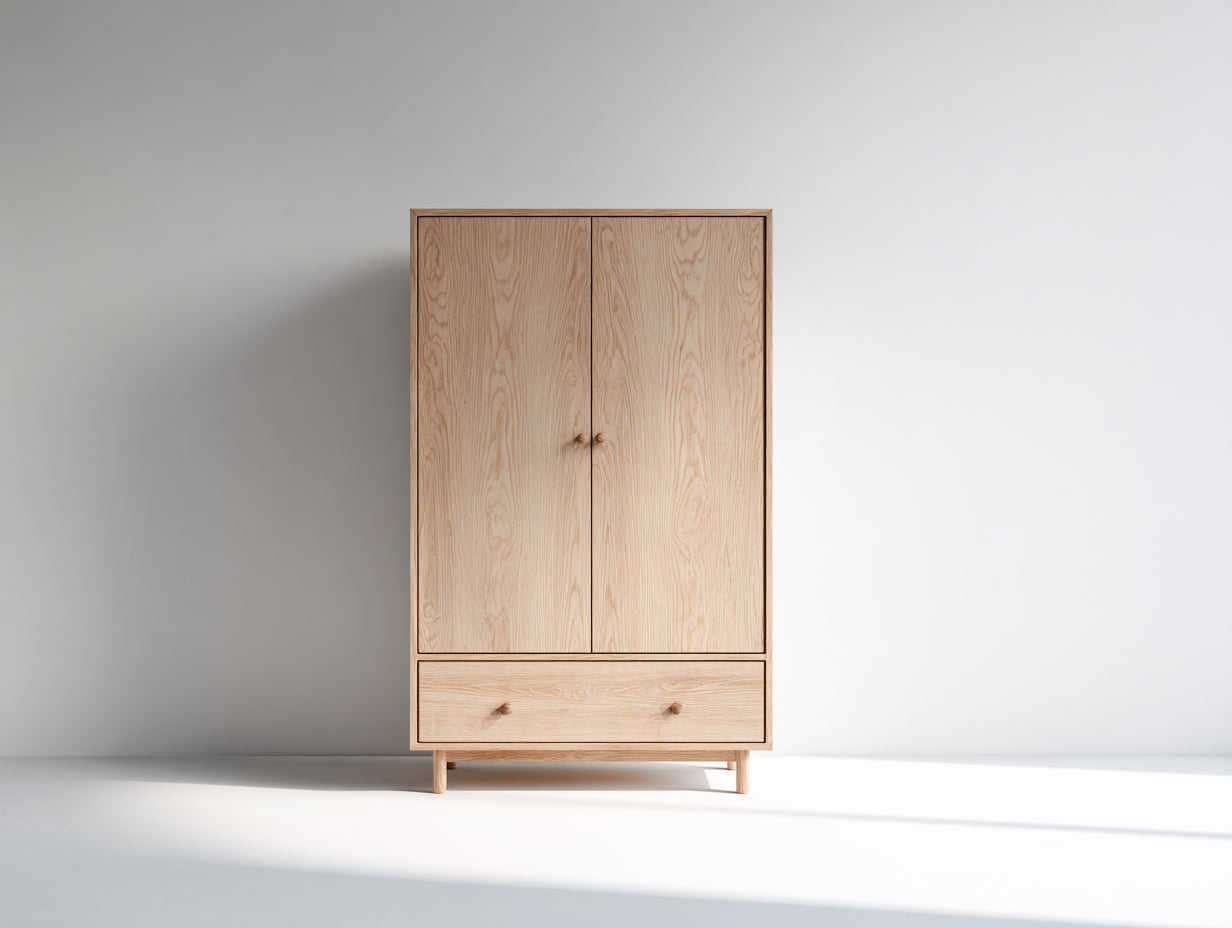 Armarios de madera 92x50x168 cm color roble claro para dormitorio - diseño nórdico