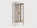 Vitrinas madera y vidrio 95x42x185 cm - blanco-dorado - estilo clásico elegante